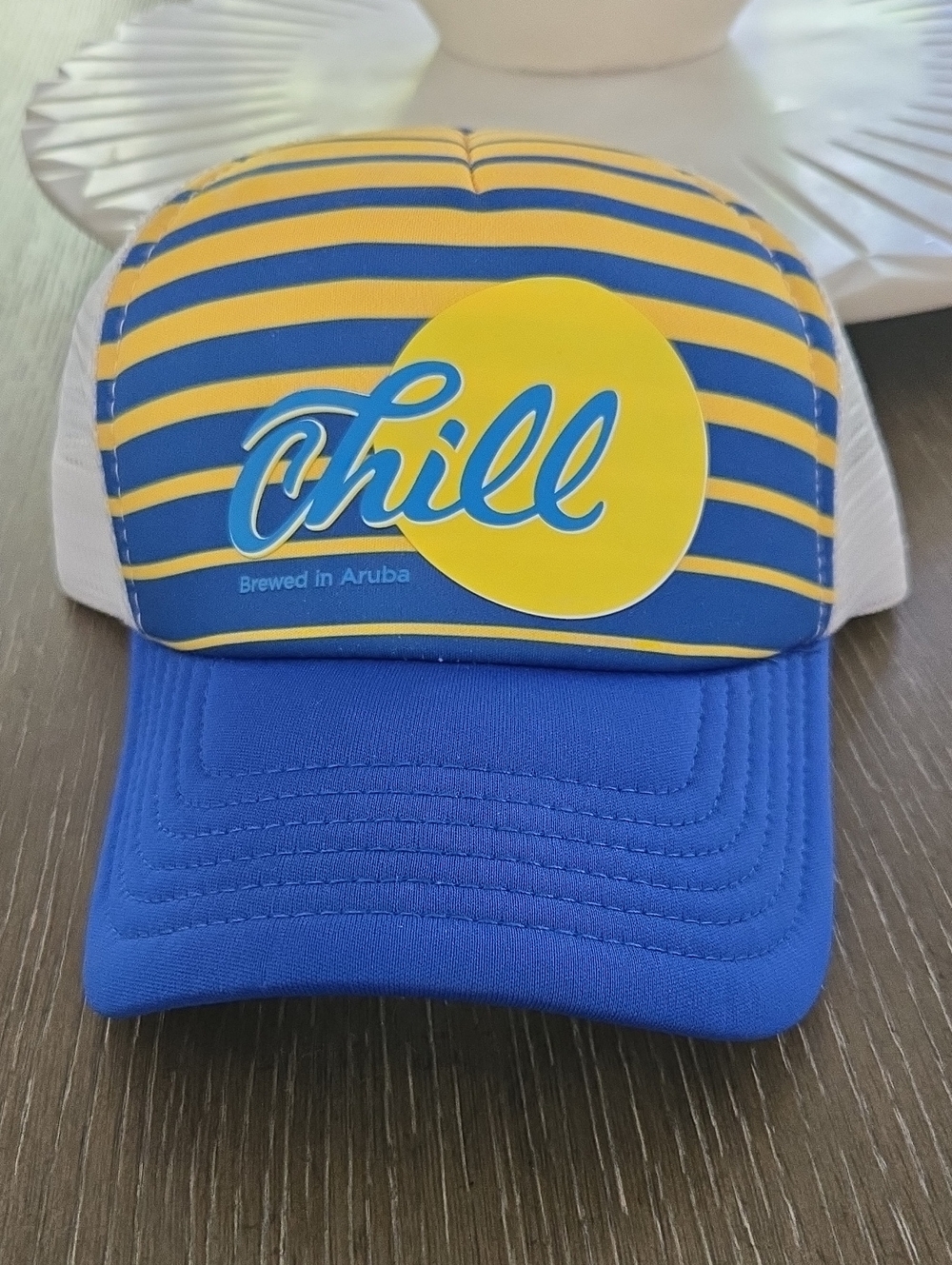 Chill Blue & Yellow Striped Trucker Hat